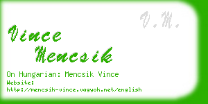 vince mencsik business card